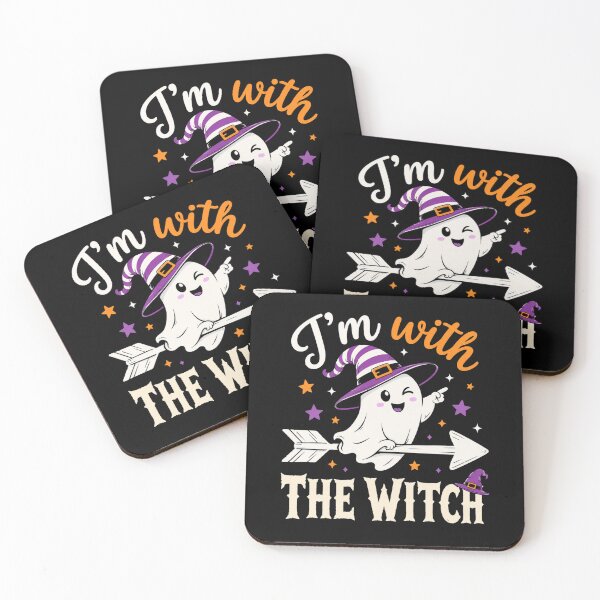 Item preview, witch ghost on broom cute halloween spooky graphic designed and sold by ROUX-ART.