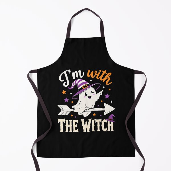 Item preview, witch ghost on broom cute halloween spooky graphic designed and sold by ROUX-ART.