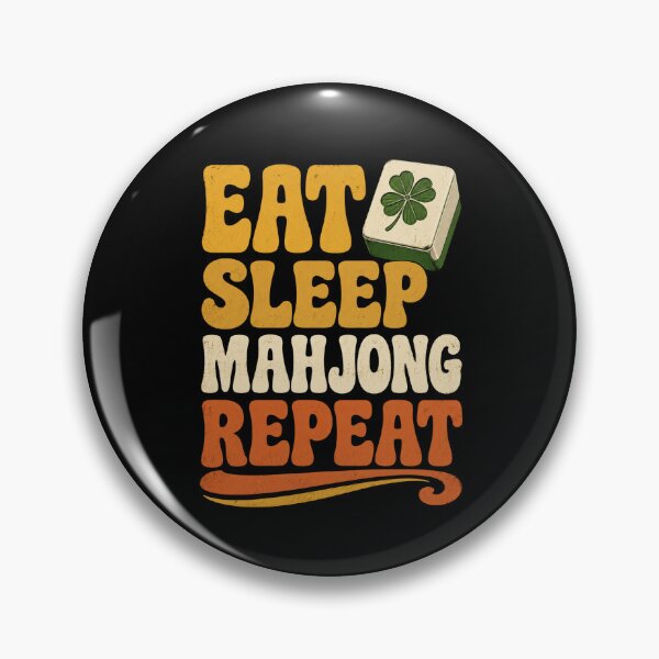 Item preview, Mahjong Eat Sleep Repeat Retro Clover Game Graphic designed and sold by ROUX-ART.