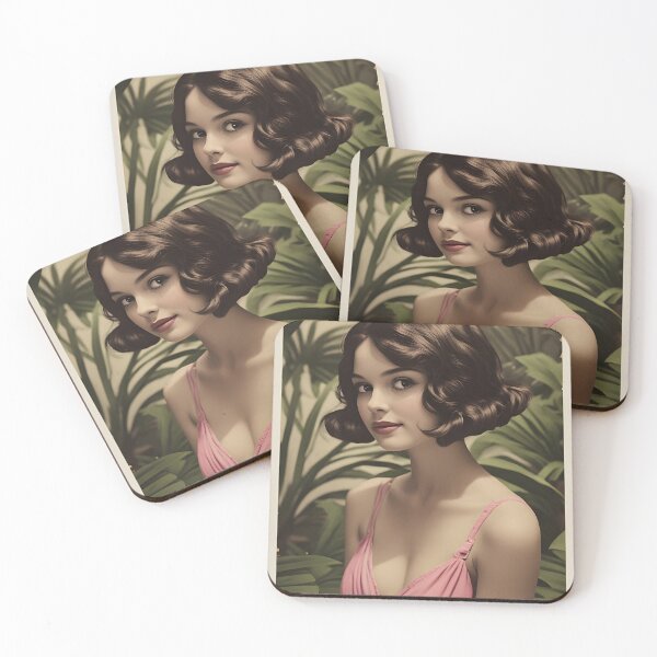 Item preview, Vintage Brunette Portrait in Pink Top designed and sold by Holub Art Studio & design.