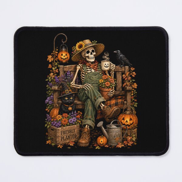 Item preview, Halloween Skeleton Gardener Autumn Pumpkin Porch Decor designed and sold by ROUX-ART.
