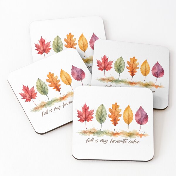 Item preview, Fall Is My Favorite Color Watercolor Autumn Leaves Row designed and sold by ElcastDesigns.