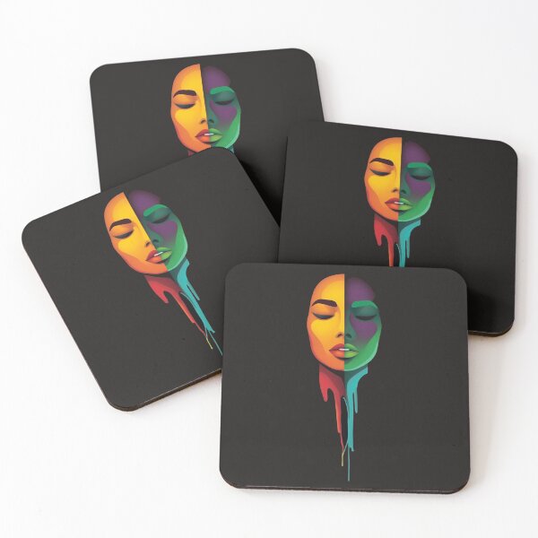 Item preview, Split Neon Pop Art Woman Face designed and sold by MargaretPolanco.