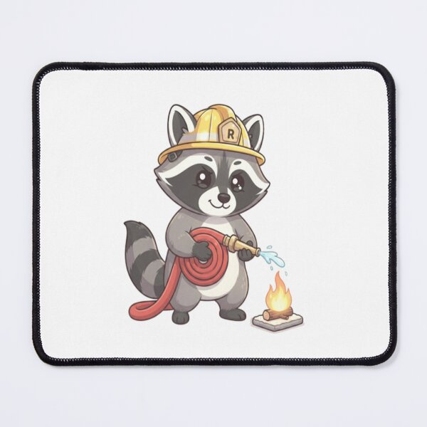 Item preview, Cute Raccoon Firefighter Spraying Hose designed and sold by Ella_Sketch.