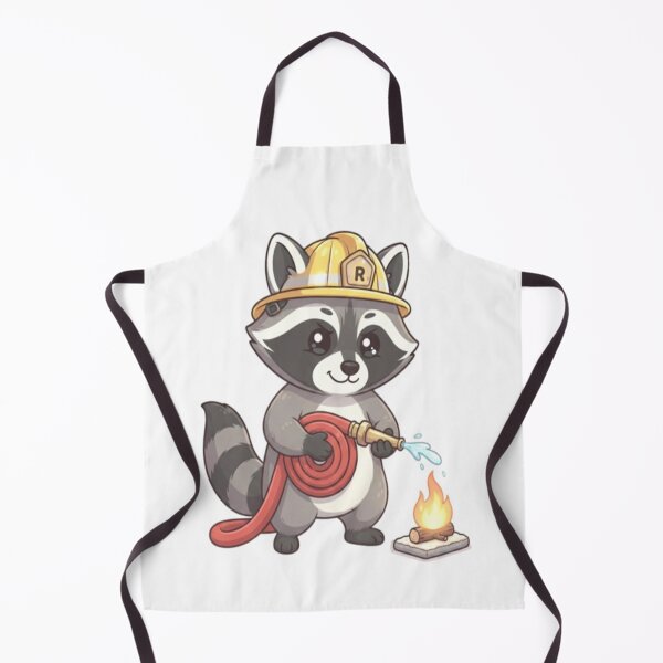 Item preview, Cute Raccoon Firefighter Spraying Hose designed and sold by Ella_Sketch.
