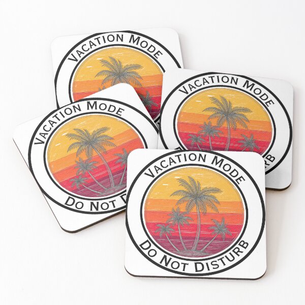 Item preview, Vacation Mode Do Not Disturb – Retro Sunset Palm Tree Badge designed and sold by DonnaRaine.