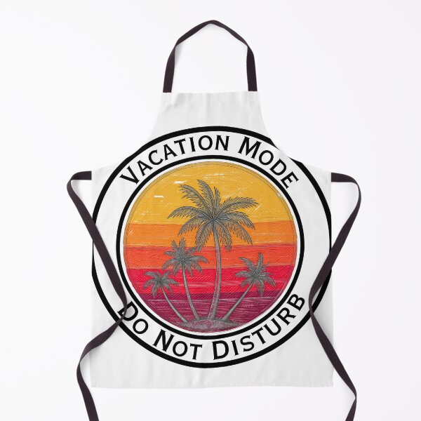 Item preview, Vacation Mode Do Not Disturb – Retro Sunset Palm Tree Badge designed and sold by DonnaRaine.