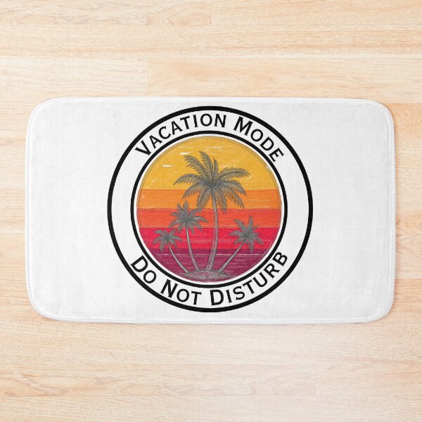 Item preview, Vacation Mode Do Not Disturb – Retro Sunset Palm Tree Badge designed and sold by DonnaRaine.