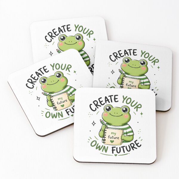Item preview, Create Your Own Future – Cute Frog Motivational Design designed and sold by Basma Designs | Retro, Kawaii Shirts & Stickers.