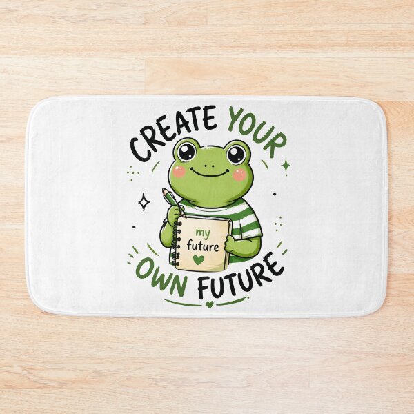Item preview, Create Your Own Future – Cute Frog Motivational Design designed and sold by Basma Designs | Retro, Kawaii Shirts & Stickers.