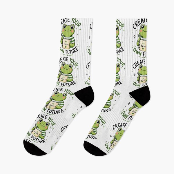 Item preview, Create Your Own Future – Cute Frog Motivational Design designed and sold by Basma Designs | Retro, Kawaii Shirts & Stickers.