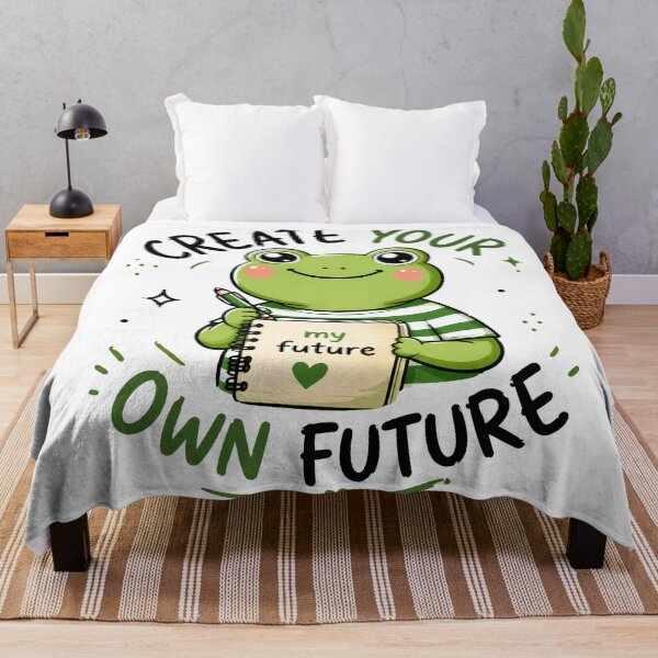 Item preview, Create Your Own Future – Cute Frog Motivational Design designed and sold by Basma Designs | Retro, Kawaii Shirts & Stickers.