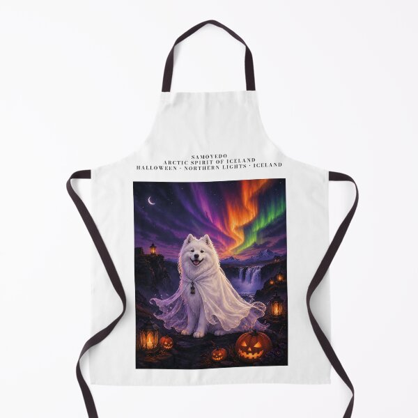 Item preview, Samoyed as an Arctic spirit in Iceland with the Northern Lights designed and sold by Nomad-Paws.