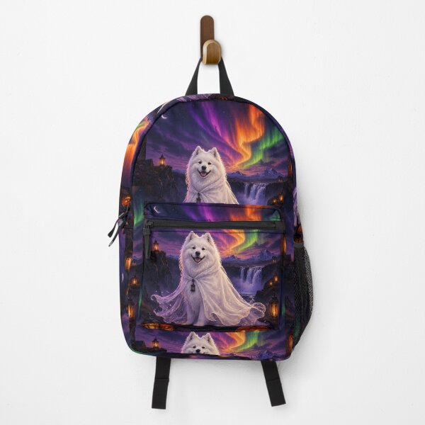Item preview, Samoyed as an Arctic spirit in Iceland with the Northern Lights designed and sold by Nomad-Paws.