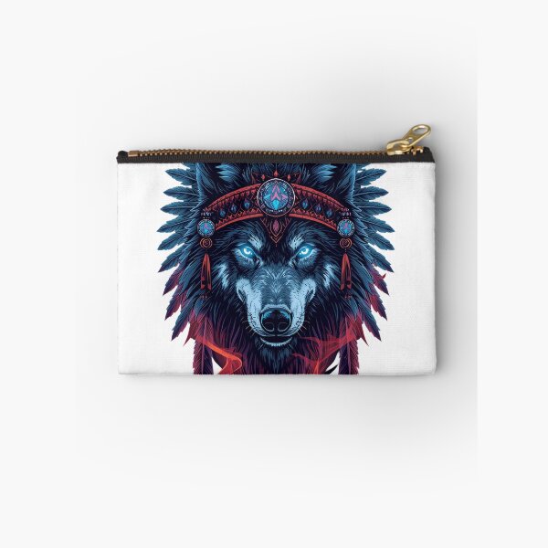 Item preview, Majestic Shamanic Wolf Spirit Tribal Art designed and sold by VisualVerseLab.
