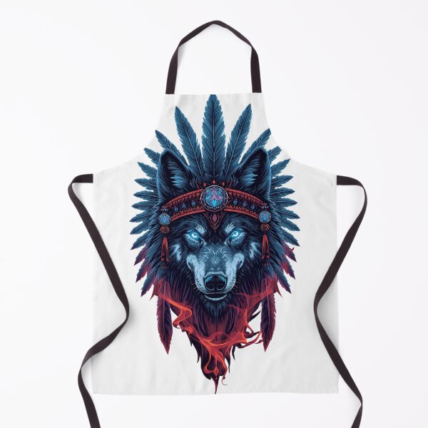 Item preview, Majestic Shamanic Wolf Spirit Tribal Art designed and sold by VisualVerseLab.