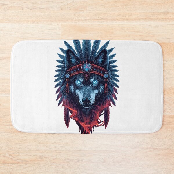 Item preview, Majestic Shamanic Wolf Spirit Tribal Art designed and sold by VisualVerseLab.