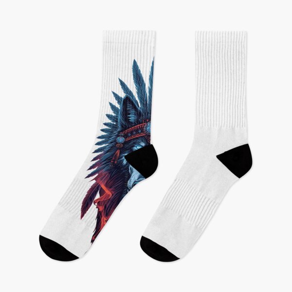 Item preview, Majestic Shamanic Wolf Spirit Tribal Art designed and sold by VisualVerseLab.