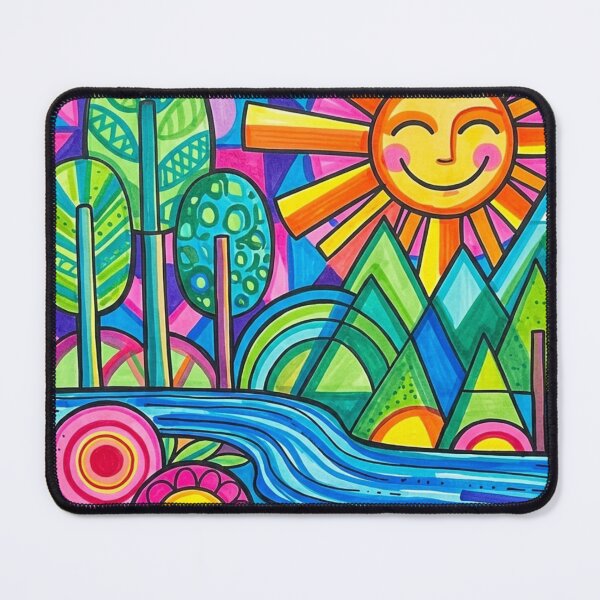 Item preview, Landscape Abstract Pop Smiling Sun designed and sold by JonelleTshirts.