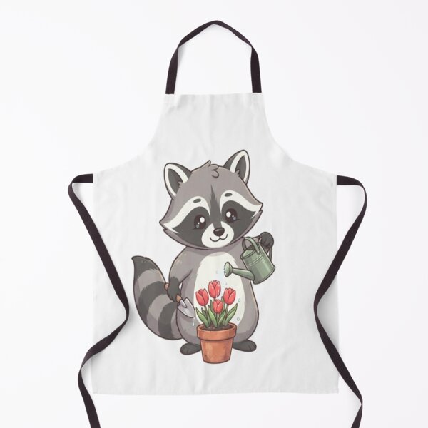 Item preview, Cute Raccoon Watering Red Tulips designed and sold by Ella_Sketch.