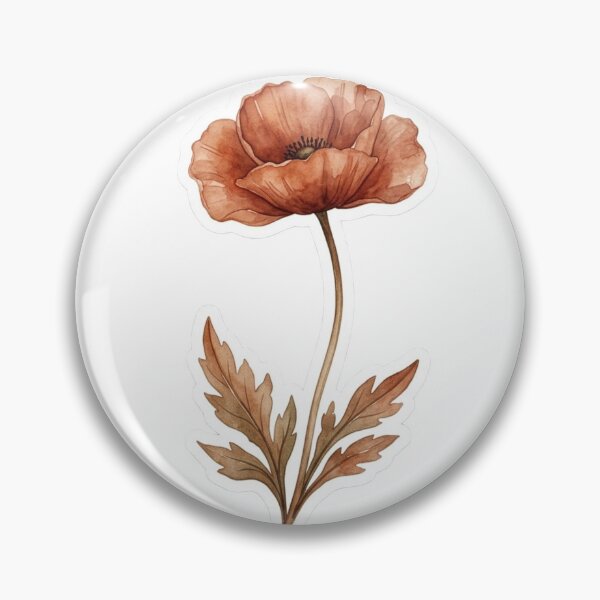 Item preview, Red Poppy Botanical Watercolor Flower Illustration designed and sold by TheWildLanding.