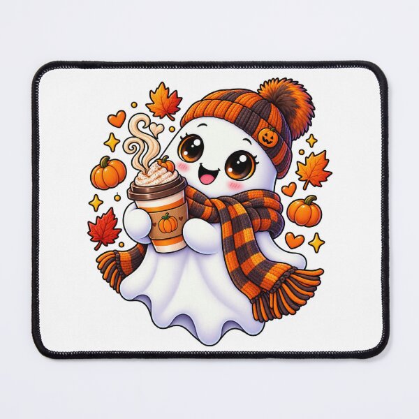 Item preview, Cute Pumpkin Spice Ghost with Cozy Autumn Coffee designed and sold by The Cutting Room.