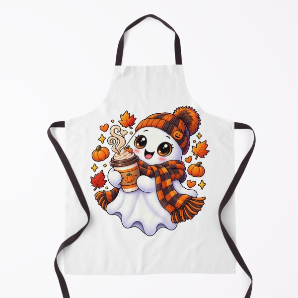Item preview, Cute Pumpkin Spice Ghost with Cozy Autumn Coffee designed and sold by The Cutting Room.
