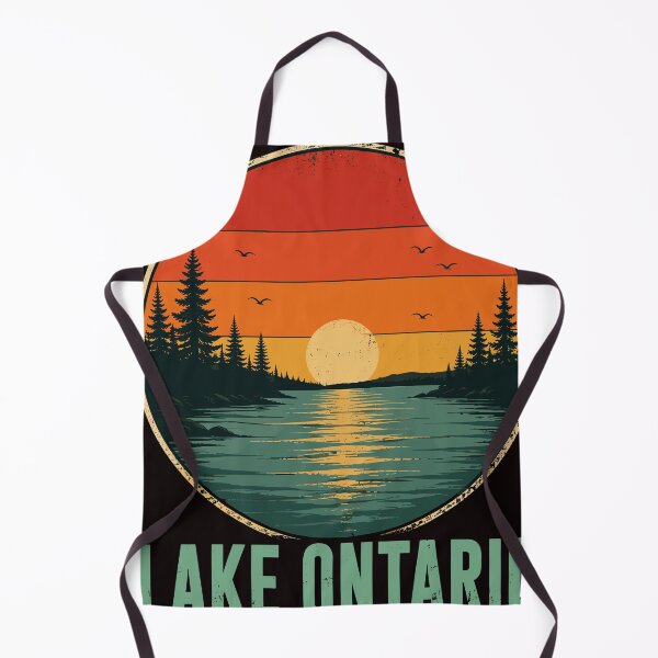 Item preview, Lake Ontario Sunset Retro Forest Landscape designed and sold by beoldfashioned.