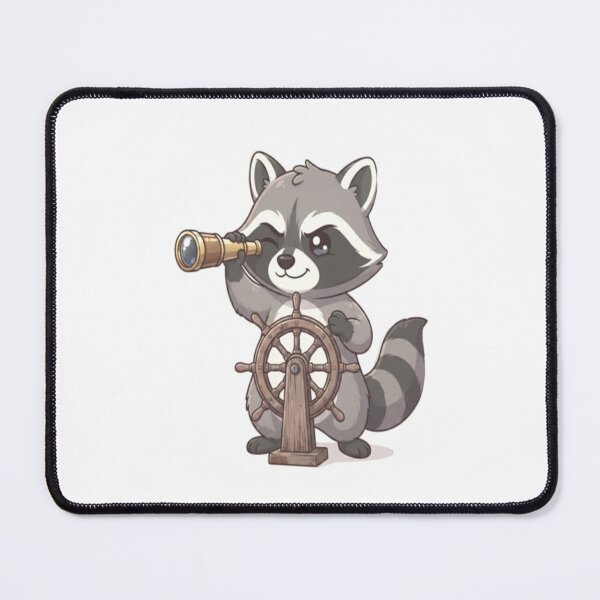 Item preview, Cute Raccoon Captain Looking Spyglass designed and sold by Ella_Sketch.