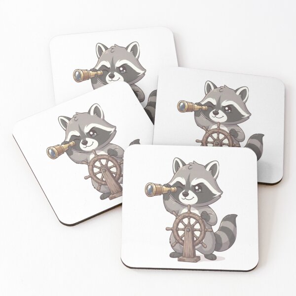 Item preview, Cute Raccoon Captain Looking Spyglass designed and sold by Ella_Sketch.