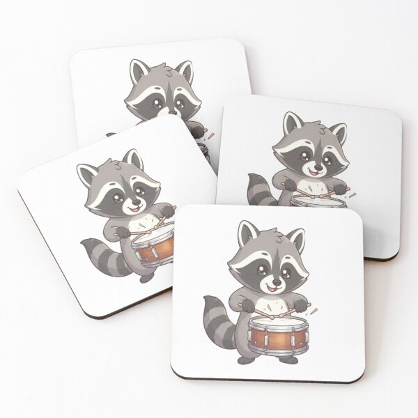 Item preview, Cute Raccoon Playing Snare Drum designed and sold by Ella_Sketch.
