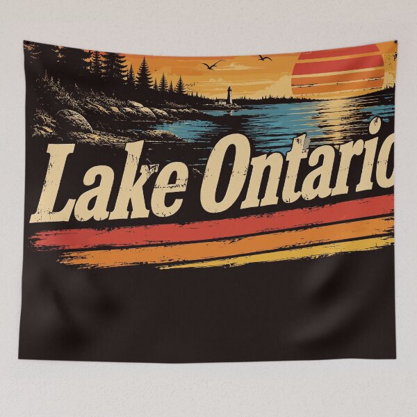 Item preview, Copy of  Lake Ontario Sunset Retro Forest Landscape designed and sold by beoldfashioned.