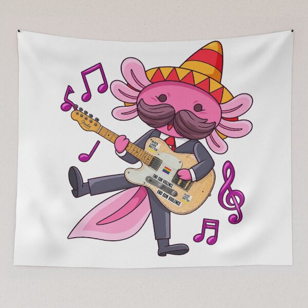 Item preview, axolotl playing guitar styles designed and sold by Donald-Bryantt.