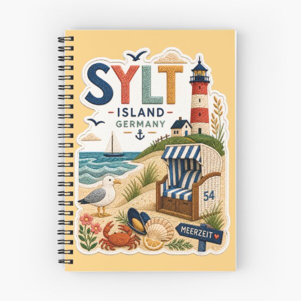 Item preview, Sylt Island Germany Embroidered Coastal Travel Poster designed and sold by Witsprings.