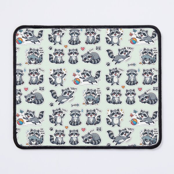 Item preview, Kawaii Raccoon Sticker Pack - Cute Trash Panda Emotions designed and sold by Yasmine Mohammed.