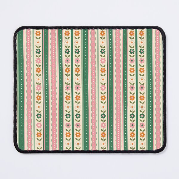 Item preview, Retro Floral Striped Pattern Sage Green Pink Cream designed and sold by ITCHAWAWAA.