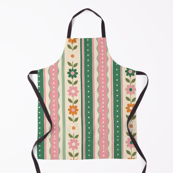 Item preview, Retro Floral Striped Pattern Sage Green Pink Cream designed and sold by ITCHAWAWAA.