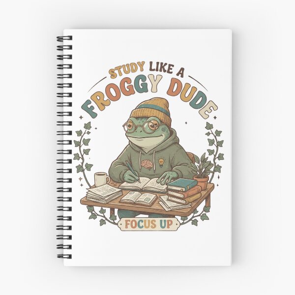 Item preview, Cute Frog Study Motivation – Study Like a Froggy Dude designed and sold by Basma Designs | Retro, Kawaii Shirts & Stickers.