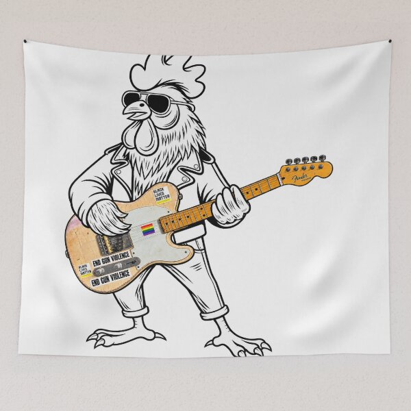 Item preview, chicken playing guitar styles designed and sold by Donald-Bryantt.