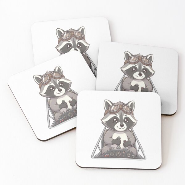 Item preview, Cute Raccoon Pilot Airplane Cockpit designed and sold by Ella_Sketch.