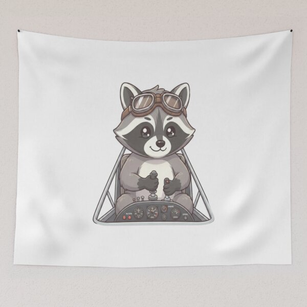 Item preview, Cute Raccoon Pilot Airplane Cockpit designed and sold by Ella_Sketch.
