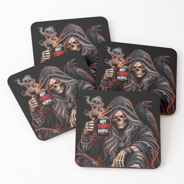 Item preview, Not Today People Grim Reaper Coffee designed and sold by MariaPCMaria.