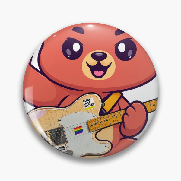 Item preview, cute bear playing guitar styles with metal hand designed and sold by Donald-Bryantt.