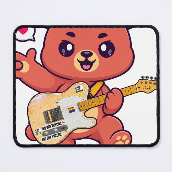 Item preview, cute bear playing guitar styles with metal hand designed and sold by Donald-Bryantt.