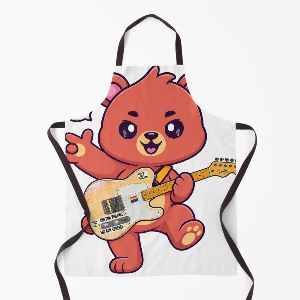 Item preview, cute bear playing guitar styles with metal hand designed and sold by Donald-Bryantt.
