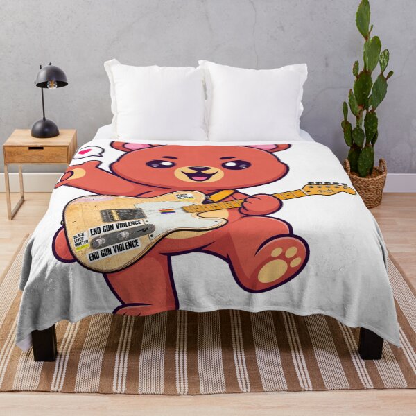 Item preview, cute bear playing guitar styles with metal hand designed and sold by Donald-Bryantt.