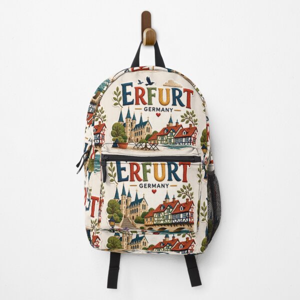Item preview, Erfurt Krämerbrücke Embroidered Travel Art designed and sold by Witsprings.