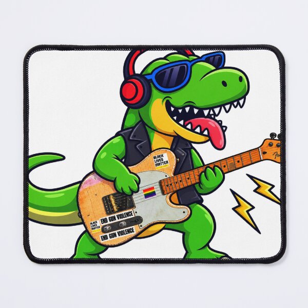 Item preview, cute dinosaur playing guitar styles music designed and sold by Donald-Bryantt.