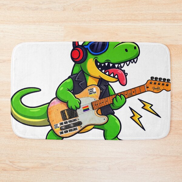 Item preview, cute dinosaur playing guitar styles music designed and sold by Donald-Bryantt.