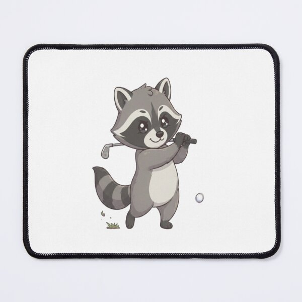 Item preview, Cute Raccoon Golfer Swinging Club designed and sold by Ella_Sketch.